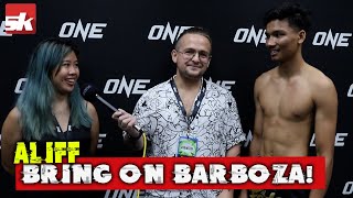 Aliff calls for Ellis Barboza rematch after El Jamari KO [upl. by Margarethe]