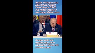 Lavrov seen using foldable phone during BRICS summit [upl. by Crespi277]