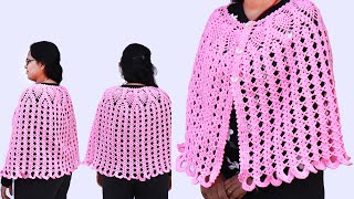 Beautiful Crochet Poncho Patterns  Pineapple Crochet Poncho Design [upl. by Alisander]