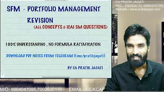 Portfolio Management Revision  All Concepts  ICAI SM Questions  SFM  Pratik Jagati [upl. by Gertruda]