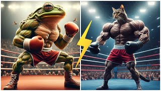 Muscular Cat Vs Frog Boxing ⚡ Cat And Frog Revenge Battle Supercat [upl. by Sabelle]