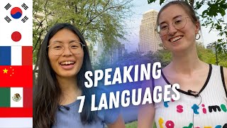 Polyglots speaking in 7 languages Multilingual conversation [upl. by Edialeda]