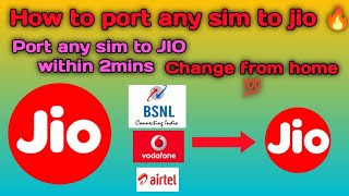 How to port your network to jio  port your any network to jio  Dk Tech Tamil [upl. by Lawley]