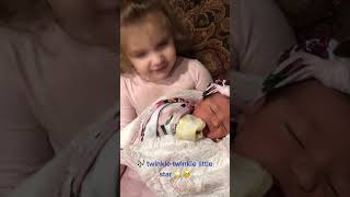 When your 2 year old understands the assignment newborn toddler girlmom lullaby singing myhear [upl. by Nylg]