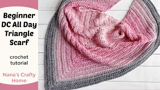 How to crochet a triangle shawl for beginners in double crochet only [upl. by Anna-Diane]