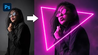 Neon Light Effect Photoshop Tutorial [upl. by Henghold]