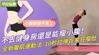 不去健身房還是能瘦小腹！全新腹肌運動法：10秒拉伸在家狂瘦肚【早安健康】 [upl. by Piselli]