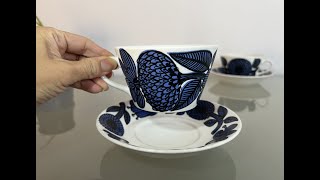 Gustavsberg Blå Aster tea cup set [upl. by Wright]