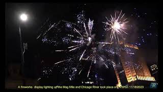 Magnificent Mile Lights Festival  Fireworks 2023  Chicago  USA  P2P  4K [upl. by Eimmas]