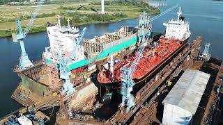 Dry docking Monjasa Refiner in Bremerhaven [upl. by Hoagland]