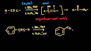 Hydroborationoxidation of alkynes  Alkenes and Alkynes  Organic chemistry  Khan Academy [upl. by Haimarej]