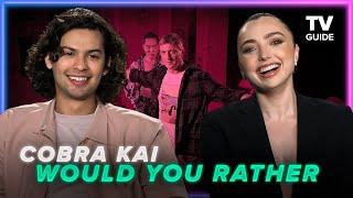 Cobra Kai Stars Play Would You Rather  Xolo Maridueña Peyton List Jacob Bertrand [upl. by Koy]