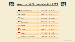 Wann sind Sommerferien 2024 [upl. by Murielle]