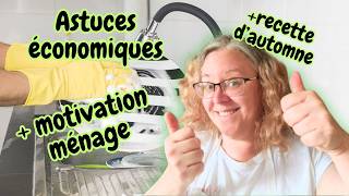 Astuces économiques récup motivation ménage recette cuisine automne cuisine budget vlog defi [upl. by Ydnal]