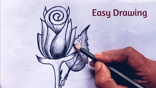 Easy Rose drawing Learn 002 [upl. by Pammi]