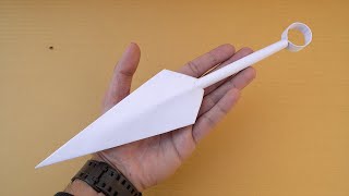 HOW TO MAKE A PAPER KUNAI  NINJA ORIGAMI VERY EASY [upl. by Annawot]