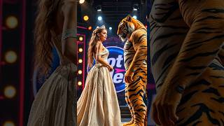 A QUEEN FUSES WITH A TIGER ON AGT americagottalent magic talent [upl. by Eelahc]