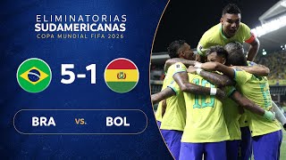 BRASIL vs BOLIVIA 51  RESUMEN  ELIMINATORIAS SUDAMERICANAS  FECHA 1 [upl. by Galer353]