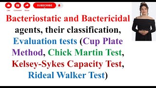 Bacteriostatic and Bactericidal agents their classification Evaluation tests BPharma 3rd Sem [upl. by Alfeus399]