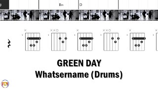 GREEN DAY Whatsername DRUMS FCN GUITAR CHORDS amp LYRICS [upl. by Owiat]