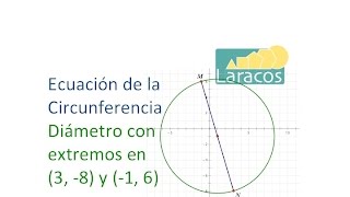 Como encontrar la ecuacion de una circunferencia cuando conoces los extremos de su diametro [upl. by Wilbert]