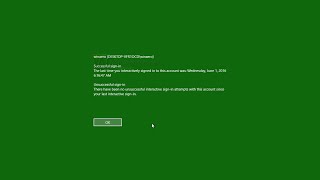 Last Logon Information  Show In Windows 10 [upl. by Elraet]