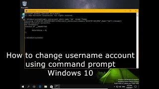 How to change username account using command prompt Windows 10 [upl. by Odlanyar42]