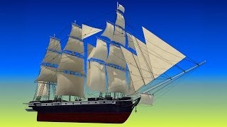 USS Constitution Sailing Ship 3D Model [upl. by Aissenav273]