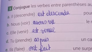 le passé composé des verbes du 3eme groupeexercices 1et2 page 63 [upl. by Almeria]