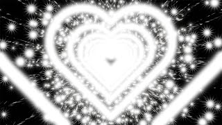 White neon heart with hexagonal star shaped particles on a black background 4K Video Loop [upl. by Walters]