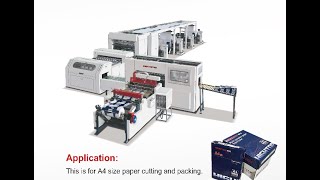 A4 paper automatic cutting packing machine cuttingmachine sheeter a4production a4papercraft [upl. by Htez]