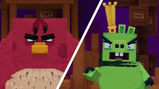 Angry birds Minecraft  team Terence vs king pig [upl. by Thornburg]