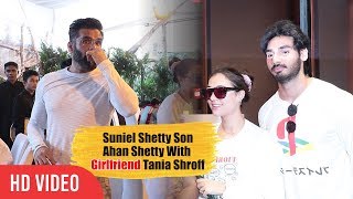 Suniel Shetty Son Ahan Shetty With Girlfriend Tania Shroff  ARAAISH Charity Exhibition [upl. by Alyss502]