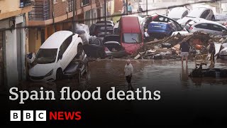 More flooding hits Spain as at least 217 people confirmed dead  BBC News [upl. by Wilkens812]