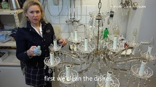 Lans Antiques cleaning chandelier [upl. by Eleph]