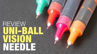 Review Uniball Vision Needle with Waterproof Fadeproof Ink [upl. by Asirrac960]