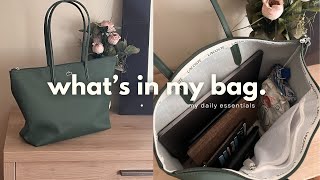 whats in my bag 2023 Lacoste tote bag 👜  unboxing daily essentials [upl. by Canotas873]