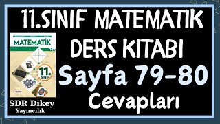 11Sınıf Matematik Kitabı Sayfa 7980 ÇözümleriCevapları  SDR Dikey Yayıncılık [upl. by Thirzia126]