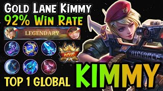 Kimmy Best Build And Emblem 2022 92 Win Rate Kimmy Top 1 Global  Mobile Legends [upl. by Asirem]