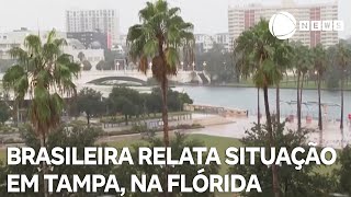 Brasileira relata a situação em Tampa cidade na costa do estado da Flórida [upl. by Couq295]