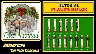 Feliz Navidad en Flauta Dulce quotCon Notas Explicadasquot [upl. by Jarrid]