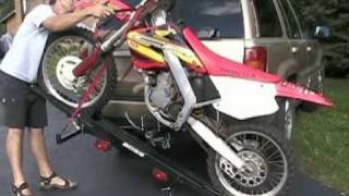 Boss Hitch Mounted Motorcycle Carrier Operation [upl. by Ainolloppa783]