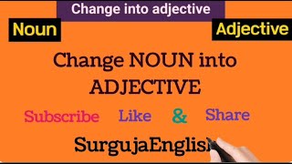 Change Noun into adjective  Noun से adjective बनाना SurgujaEnglish [upl. by Bac718]