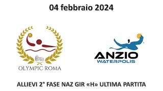 PALLANUOTO ALLIEVI NAZ 2A FASE LAZ GIRONE H  OLYMPIC ROMA VS ANZIO WATERPOLIS [upl. by Narot556]