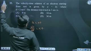 The velocitytime relation of an electron starting from rest is given by u  kt where k  2 ms [upl. by Eras871]