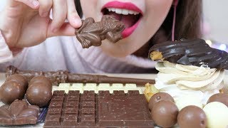 ASMR BIG PROFITEROLES CHOCOLATE FROGS amp CANDY CHEWY Eating Sounds No Talking [upl. by Brout]