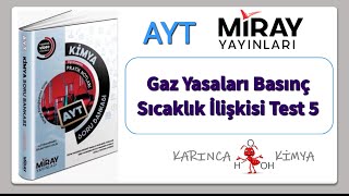 Miray Yayınları AYT Kimya Soru Bankası Gaz Yasaları Basınç Sıcaklık İlişkisi Test 5 [upl. by Dareece]