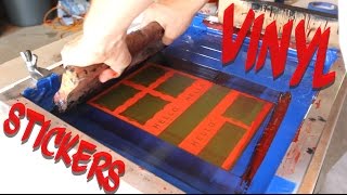 How to Screen Print Vinyl Stickers With Solvent Ink [upl. by Nakashima427]