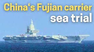 China Fujian aircraft carrier close look of the first sea trial Type 003 carrier ready in 2026 [upl. by Yttocs]