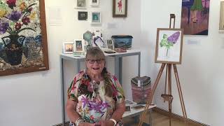 Anne Wood at Elmbridge Moving Art Exhibition with her artwork Lilac Blossom [upl. by Volney]